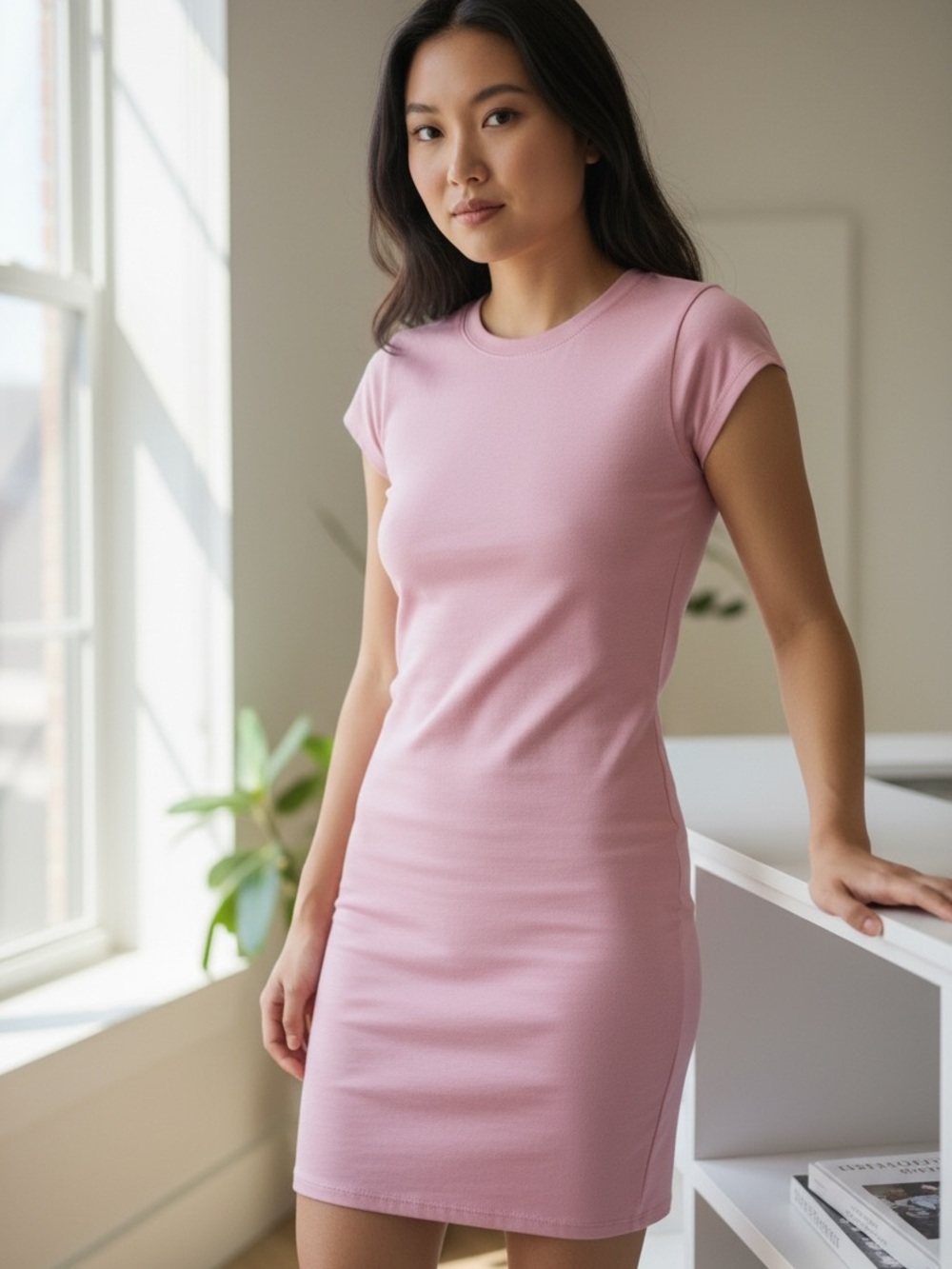 H&M Pink Cap-Sleeve Mini Dress